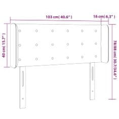 Vidaxl Čelo postele s LED tmavě hnědé 103 x 16 x 78/88 cm textil