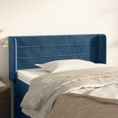 Greatstore Čelo postele typu ušák tmavě modrá 83 x 16 x 78/88 cm samet