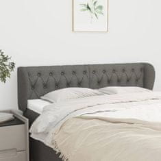 Greatstore Čelo postele typu ušák tmavě šedé 147x23x78/88 cm textil