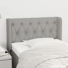 Greatstore Čelo postele typu ušák světle šedé 83x16x78/88 cm textil