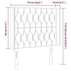 Vidaxl Čelo postele typu ušák černé 93x16x118/128 cm samet