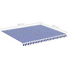 Petromila Náhradní plachta na markýzu modrá a bílá 4 x 3,5 m