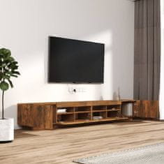 Greatstore 3dílný set TV skříněk s LED světly kouřový dub kompozitní dřevo