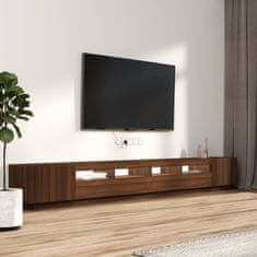 Greatstore 3dílný set TV skříněk s LED světly kouřový dub kompozitní dřevo