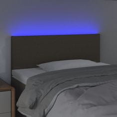 Vidaxl Čelo postele s LED taupe 100x5x78/88 cm textil