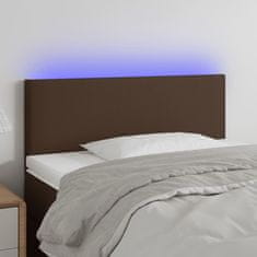 Vidaxl Čelo postele s LED hnědé 80 x 5 x 78/88 cm umělá kůže