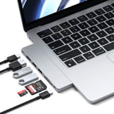 Satechi Pro Hub Slim - adaptér pro Macbook Air a Pro M1 M2, stříbrný