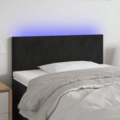 Greatstore Čelo postele s LED černé 80 x 5 x 78/88 cm samet