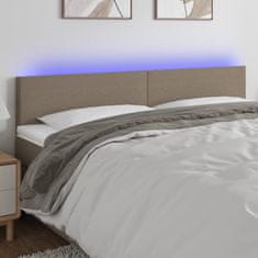 Greatstore Čelo postele s LED taupe 160x5x78/88 cm textil