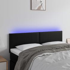 Greatstore Čelo postele s LED černé 144x5x78/88 cm umělá kůže