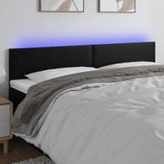 Greatstore Čelo postele s LED černé 200x5x78/88 cm umělá kůže