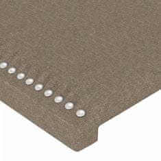 Greatstore Čelo postele s LED taupe 203 x 16 x 118/128 cm textil