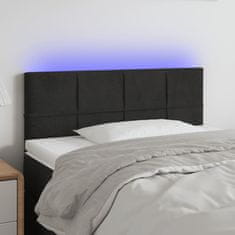 Greatstore Čelo postele s LED černé 80 x 5 x 78/88 cm samet