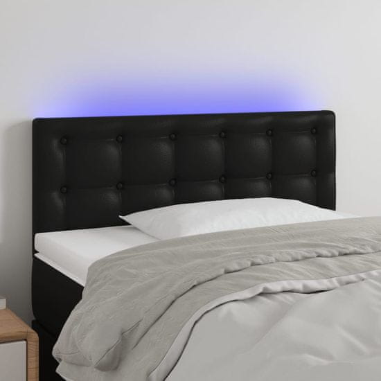 Vidaxl Čelo postele s LED černé 80 x 5 x 78/88 cm umělá kůže