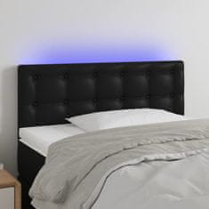 Greatstore Čelo postele s LED černé 100x5x78/88 cm umělá kůže