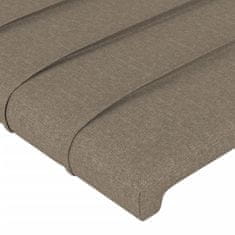 Vidaxl Čelo postele s LED taupe 90x5x78/88 cm textil