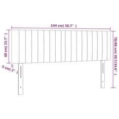 Greatstore Čelo postele s LED tmavě šedé 144x5x78/88 cm samet