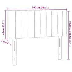 Greatstore Čelo postele s LED tmavě šedé 100x5x78/88 cm samet