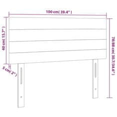 Greatstore Čelo postele s LED tmavě zelené 100x5x78/88 cm samet