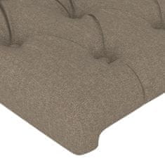 Greatstore Čelo postele s LED taupe 203 x 16 x 118/128 cm textil