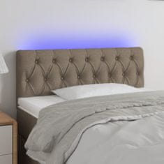 Greatstore Čelo postele s LED taupe 90 x 7 x 78/88 cm textil