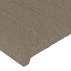 Greatstore Čelo postele s LED taupe 100x5x118/128 cm textil