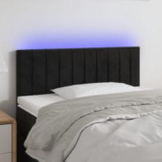 Greatstore Čelo postele s LED černé 90x5x78/88 cm samet