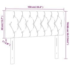 Greatstore Čelo postele s LED černé 100 x 7 x 78/88 cm samet