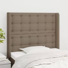 Vidaxl Čelo postele typu ušák taupe 93x16x118/128 cm textil