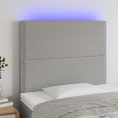 Greatstore Čelo postele s LED světle šedé 80x5x118/128 cm textil