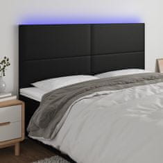 Greatstore Čelo postele s LED černé 180x5x118/128 cm umělá kůže