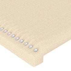 Greatstore Čelo postele s LED krémové 103 x 16 x 118/128 cm textil