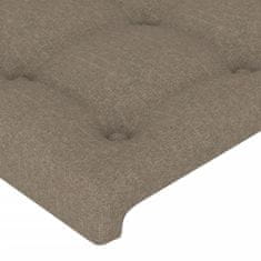 Greatstore Čelo postele s LED taupe 163 x 16 x 118/128 cm textil