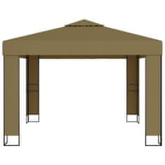 Greatstore Altán s dvojitou střechou 3 x 3 x 2,7 m taupe 180 g/m2