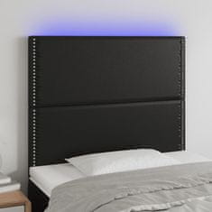 Greatstore Čelo postele s LED černé 100x5x118/128 cm umělá kůže