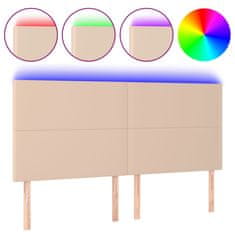 Greatstore Čelo postele s LED cappuccino 180x5x118/128 cm umělá kůže