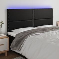 Greatstore Čelo postele s LED černé 180x5x118/128 cm umělá kůže