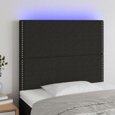 Greatstore Čelo postele s LED černé 80x5x118/128 cm textil