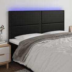 Vidaxl Čelo postele s LED černé 200x5x118/128 cm umělá kůže