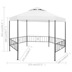 Petromila Zahradní altán 323 x 275 x 265 cm bílý 180 g/m²