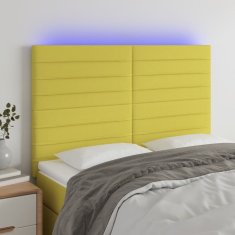 Greatstore Čelo postele s LED zelené 144x5x118/128 cm textil