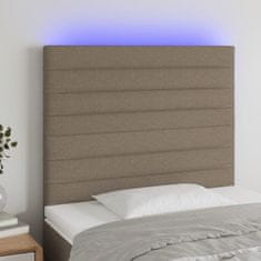 Greatstore Čelo postele s LED taupe 100x5x118/128 cm textil