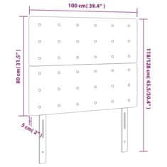 Vidaxl Čelo postele s LED tmavě šedé 100x5x118/128 cm textil