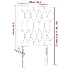 Greatstore Čelo postele s LED světle šedé 80x7x118/128 cm textil