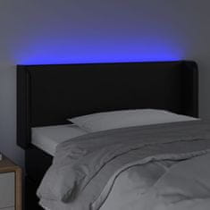 Greatstore Čelo postele s LED černé 83 x 16 x 78/88 cm umělá kůže