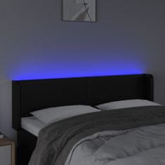 Greatstore Čelo postele s LED černé 147 x 16 x 78/88 cm umělá kůže