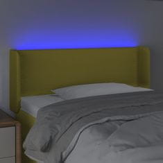 Greatstore Čelo postele s LED zelené 93 x 16 x 78/88 cm textil