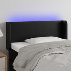 Greatstore Čelo postele s LED černé 93 x 16 x 78/88 cm umělá kůže