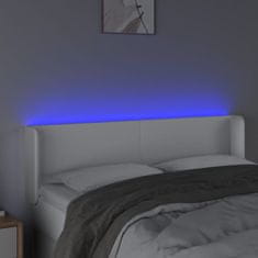 Greatstore Čelo postele s LED bílé 147 x 16 x 78/88 cm umělá kůže