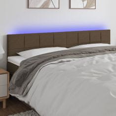 Greatstore Čelo postele s LED taupe 200x5x78/88 cm textil